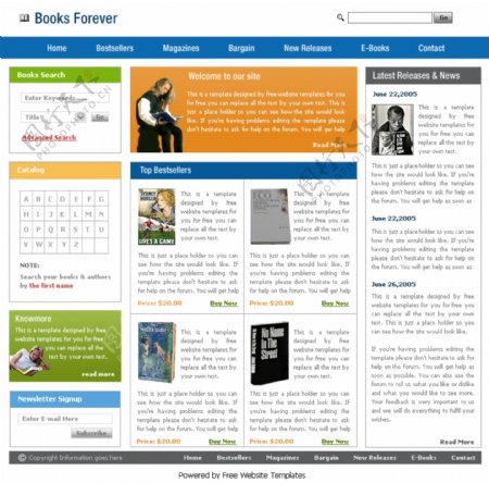 网上书店欧美网页模板