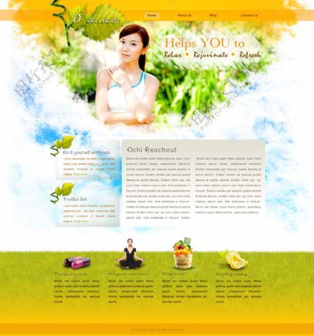 瑜伽网站模板图片