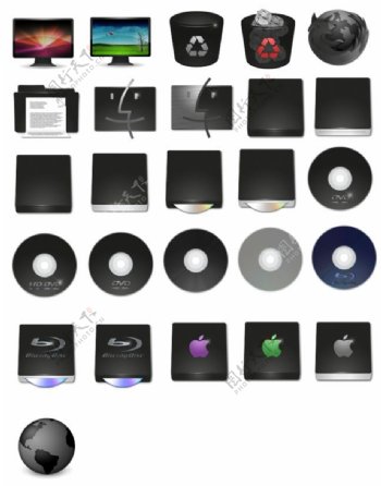 黑色苹果系统图标下载