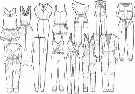 服装款系列之连体裤图片