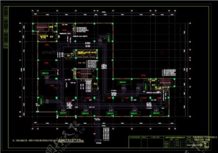 设备层空调水管平面图CAD图纸