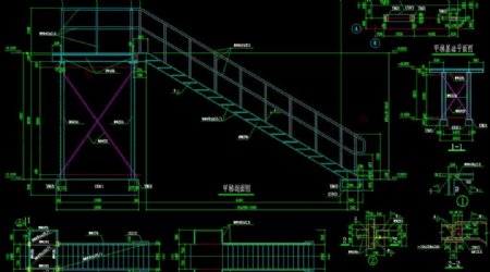 钢结构厂房楼梯栏杆详图