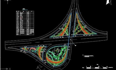 高速公路互通绿化平面图纸