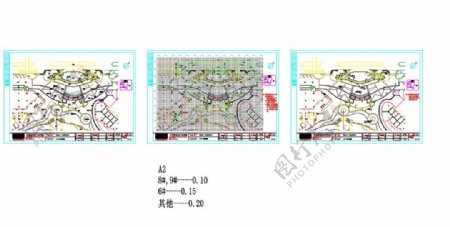 园林主入口平面cad图纸