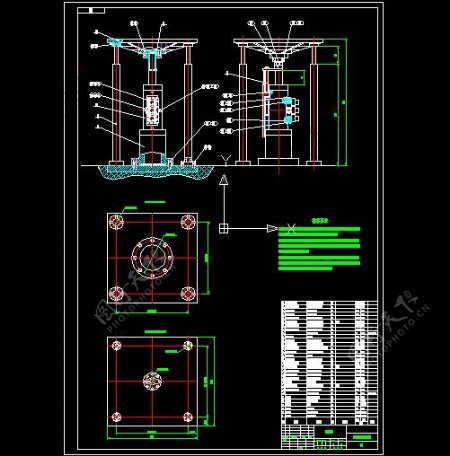 液压振动台图纸和计算CAD图纸