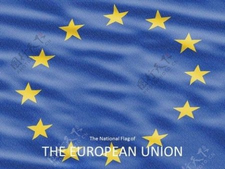 欧盟旗帜的PowerPoint模板