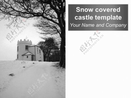 白雪覆盖的城堡模板
