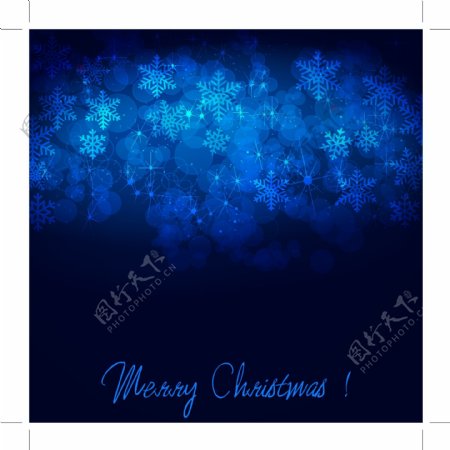 矢量雪花圣诞背景蓝色图片