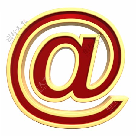 邮件标志从宝石金框字符集