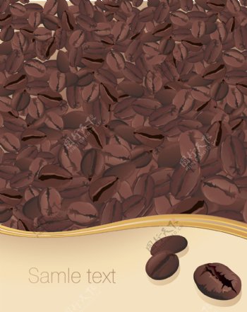 咖啡豆与咖啡海报矢量素材