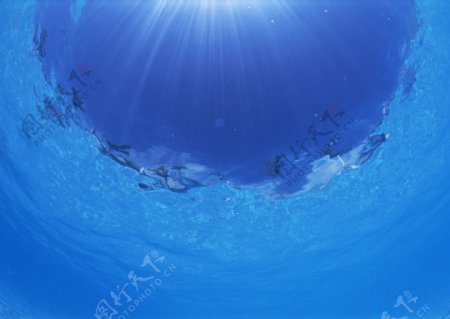 阳光下的海水图片