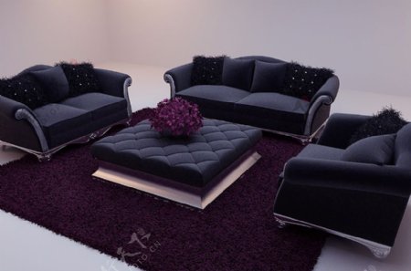 时尚典雅风格组合沙发设计3D模型素材