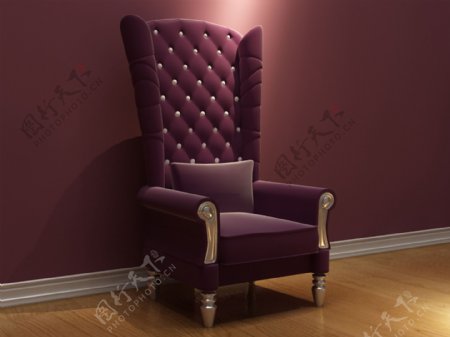 紫色欧式沙发