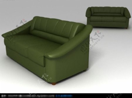 绿色时尚唯美风格沙发3D模型