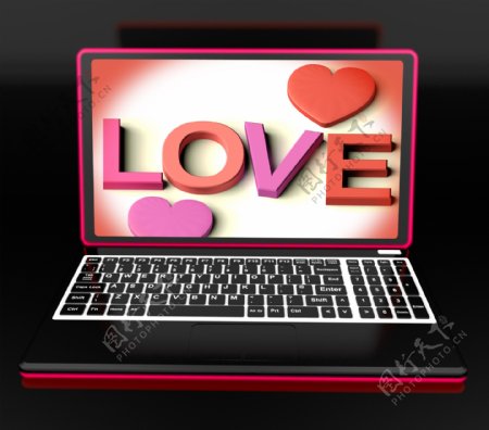 电脑显示的浪漫爱情