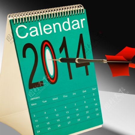 2014目标显示日历年的组织者