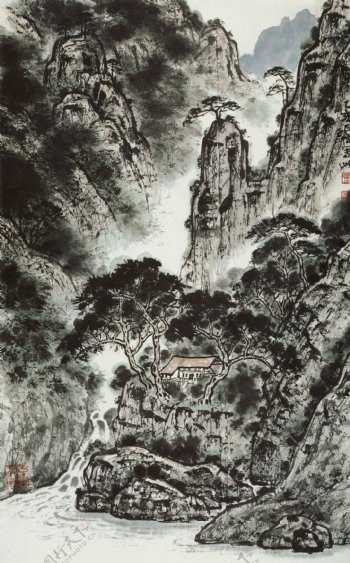 溪江烟树图片