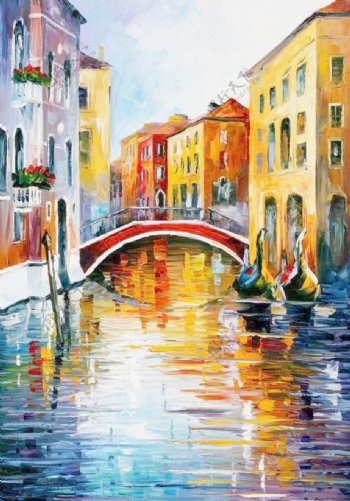 油画威尼斯风光图片