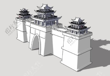 城门3D模型