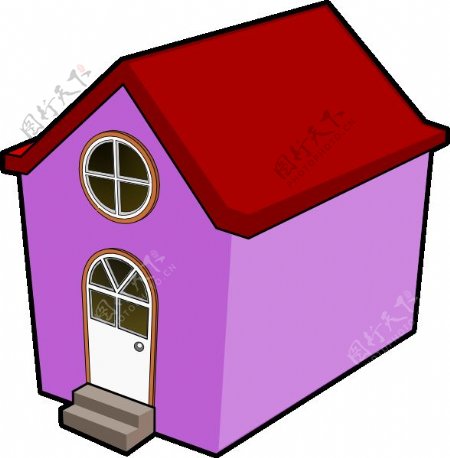 bigredsmile一只紫色的小房子的剪辑艺术