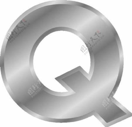 字母Q剪辑艺术效果的银