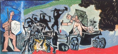 1952LaguerreetLapaix鎭de西班牙画家巴勃罗毕加索抽象油画人物人体油画装饰画