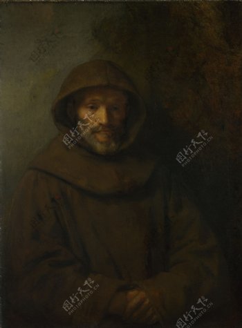 RembrandtAFranciscanFriar高清西方古典人物宗教人物神话人物巴洛克艺术油画装饰画
