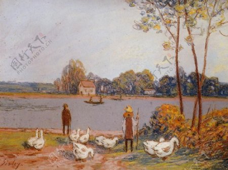 AlfredSisley0262法国画家阿尔弗雷德西斯莱AlfredSisley印象派风景自然油画装饰画