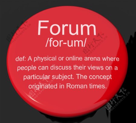 论坛定义按钮显示一个地方或讨论网络在线上