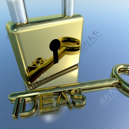 关键概念和想法表现出改进创新的挂锁