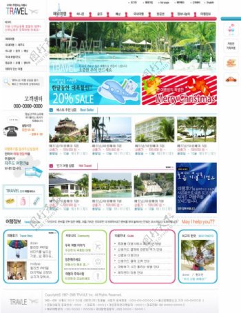 韩国旅游门户类网站模板