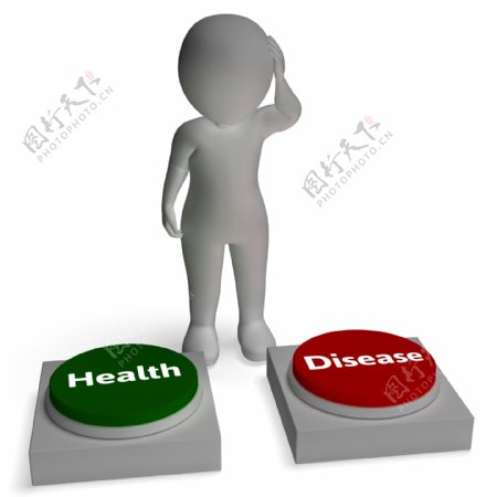 健康疾病的按钮显示的医疗保健
