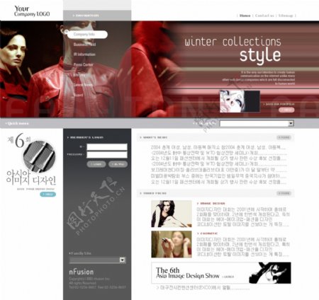 韩国某模特交流网站首页模板