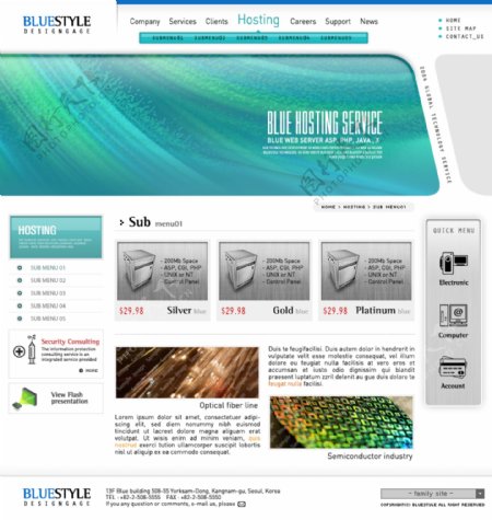 电脑硬件产品商务网页模板