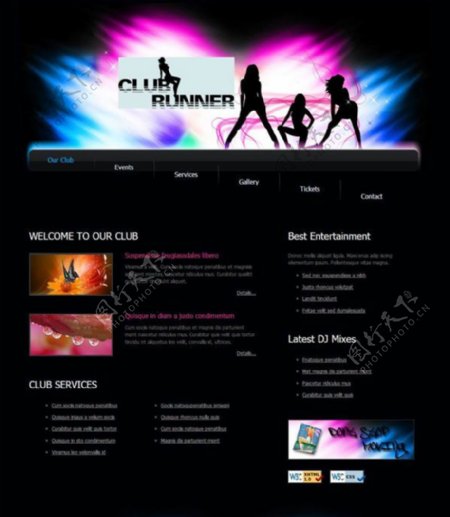 俱乐部CSS网页模板