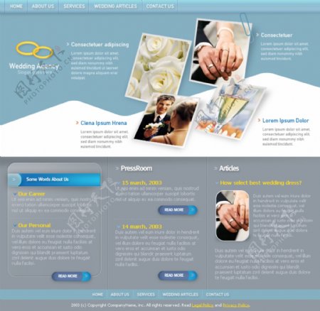 欧美婚介机构PSD网页模板