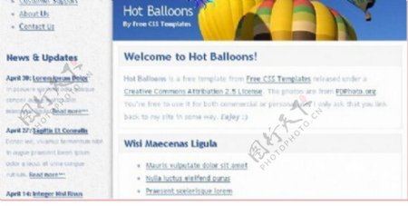 热气球动态介绍网页模板