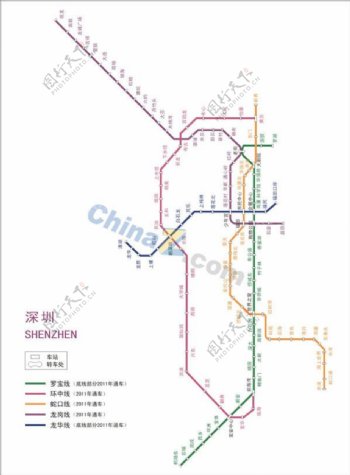深圳地铁线路图矢量下载