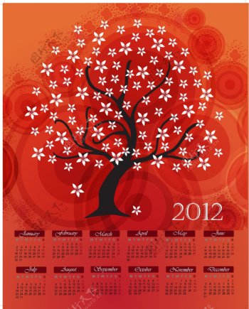 2012年树木树叶日历图片