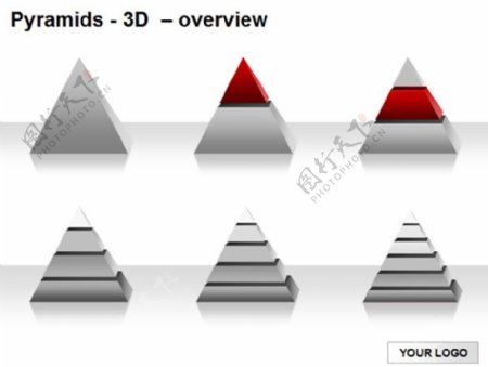 3D金字塔ppt图表