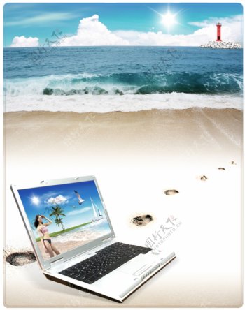 笔记本海洋沙滩旅游商城网店