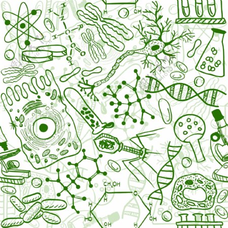 手绘DNA结构背景图片