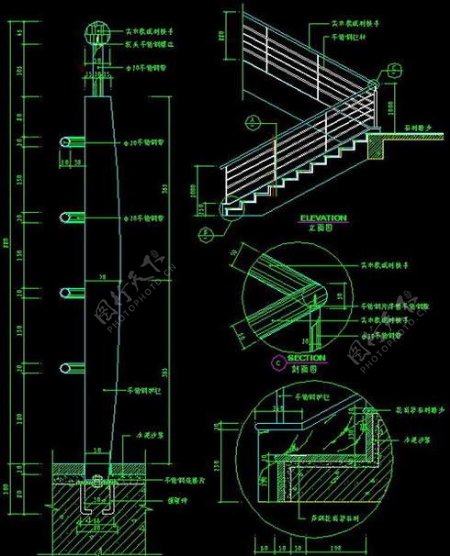 楼梯与栏杆cad详细施工图6