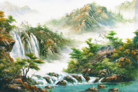 高清山水风景画装饰素材画