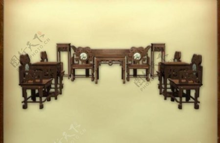 中国古典家具古典家具组合0143D模型