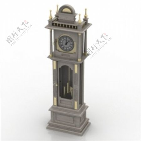 3D古式钟家具装饰模具模型