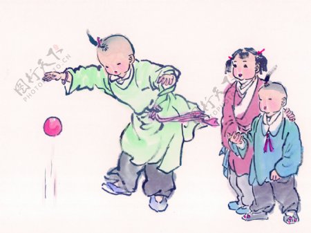 儿童拍皮球