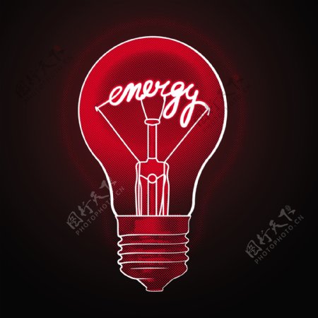 电灯泡的红色和黑色的矢量的概念