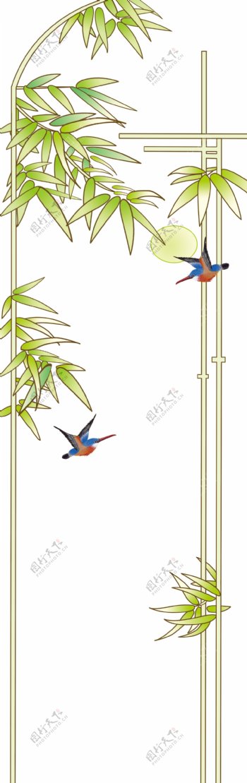 竹子鸟图片
