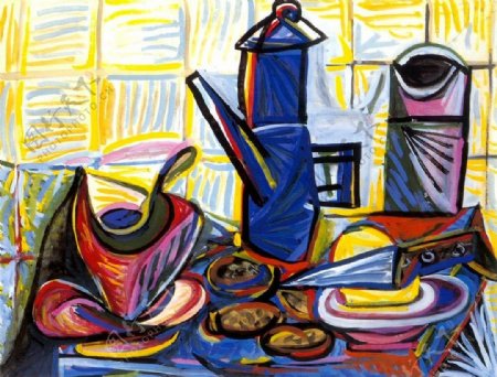 1943Cafeti濡慹1西班牙画家巴勃罗毕加索抽象油画人物人体油画装饰画